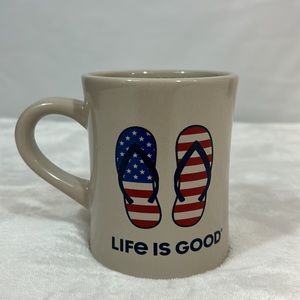 Life Is Good-Love What You Do../ Patriotic Flip Flop Mug